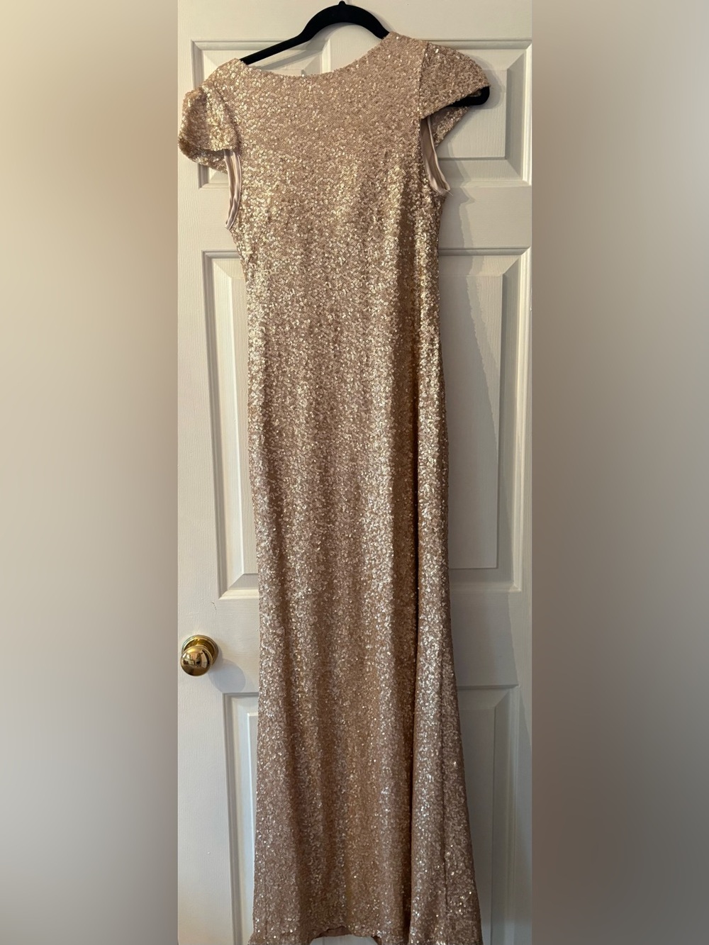 SORELLA VITA Gold Sequin Evening Gown